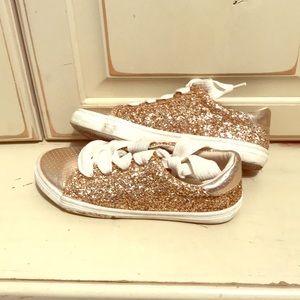 Cat and jack rose gold sneakers size 2